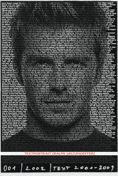 David Beckham Textportrait Textportrait "David Beckham" by Ralph Ueltzhoeffer
