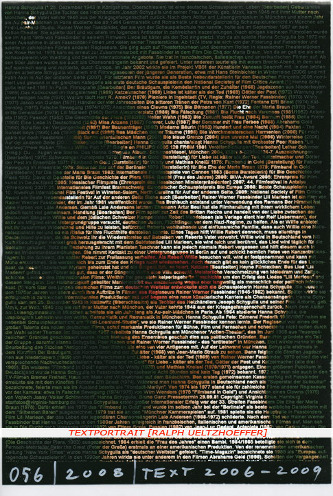 Hanna Schygulla Textportrait Textportrait "Hanna Schygulla" by Ralph Ueltzhoeffer