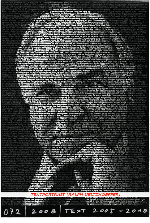 Helmut Kohl Textportrait Textportrait "Helmut Kohl" by Ralph Ueltzhoeffer