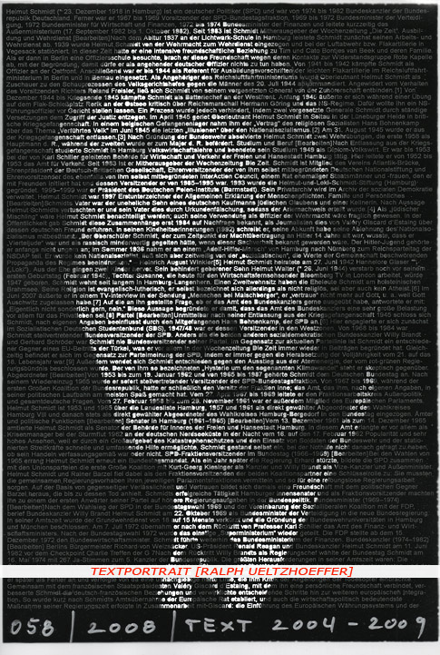 Helmut Schmidt Textportrait Textportrait "Helmut Schmidt" by Ralph Ueltzhoeffer