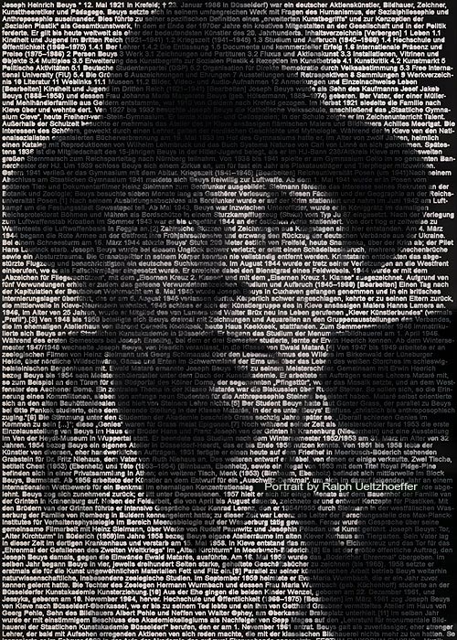Joseph Beuys, Text Portrait, Ralph Ueltzhoeffer (*1921)