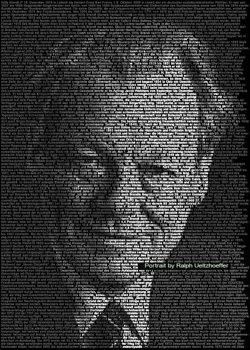 Willy Brandt, Text Portrait, Ralph Ueltzhoeffer (*1913)
