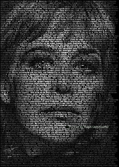 Hildegard Knef, Text Portrait, Ralph Ueltzhoeffer (*1925)