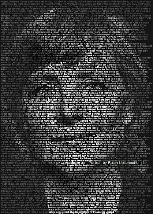 Angela Merkel, Text Portrait, Ralph Ueltzhoeffer (*1954)