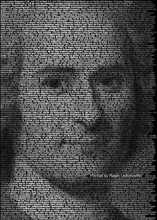 Jean-Jacques Rousseau, Text Portrait, Ralph Ueltzhoeffer (*1712)
