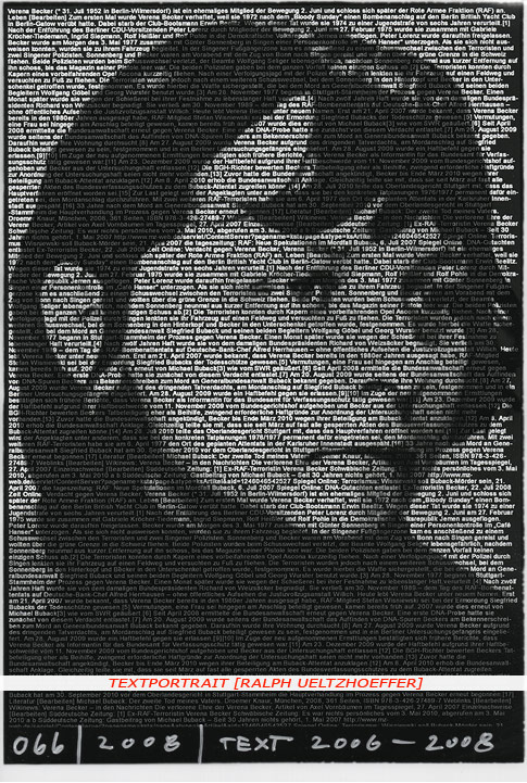 Verena Becker Textportrait Textportrait "Verena Becker" by Ralph Ueltzhoeffer